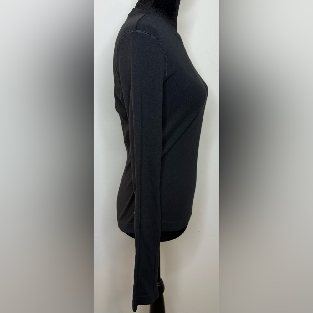 Ralph Lauren Sport 100% cotton black long sleeve fitted shirt polo logo med EUC - Picture 5 of 6